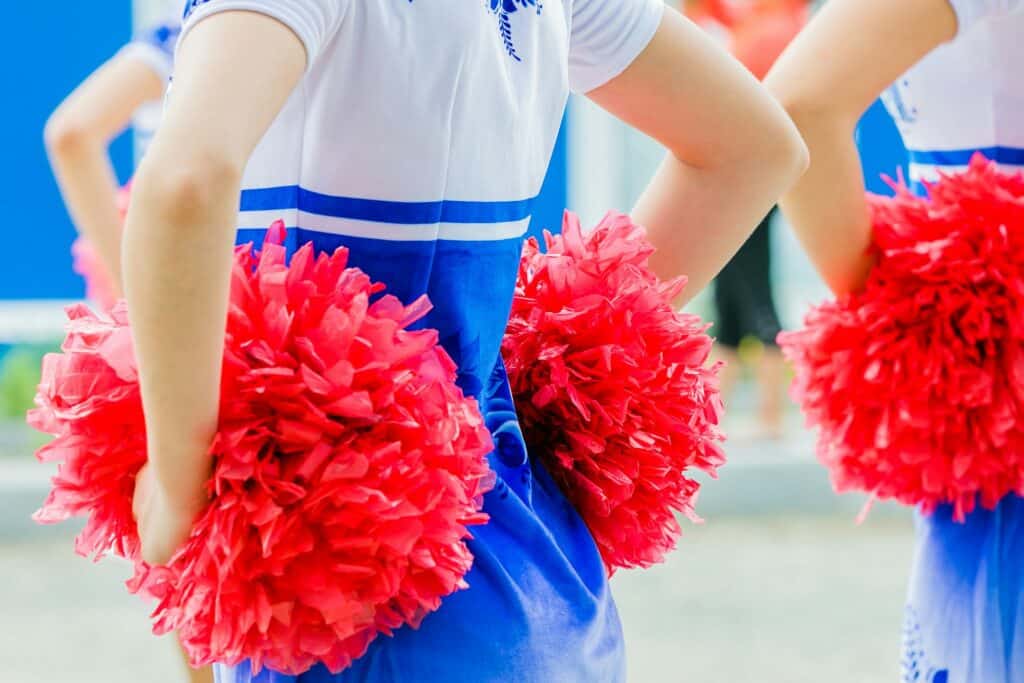 Young female cheerleaders